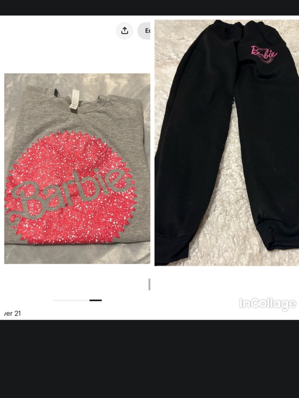 $15 clearance sale Come on Barbie lets go party baggy Sweatpants w bonus tee